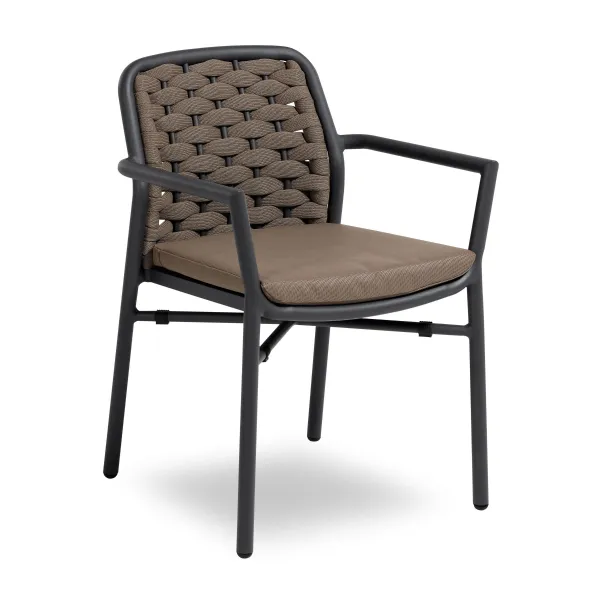 Flora Armchair anthracite/taupe (Chairs and armchairs)