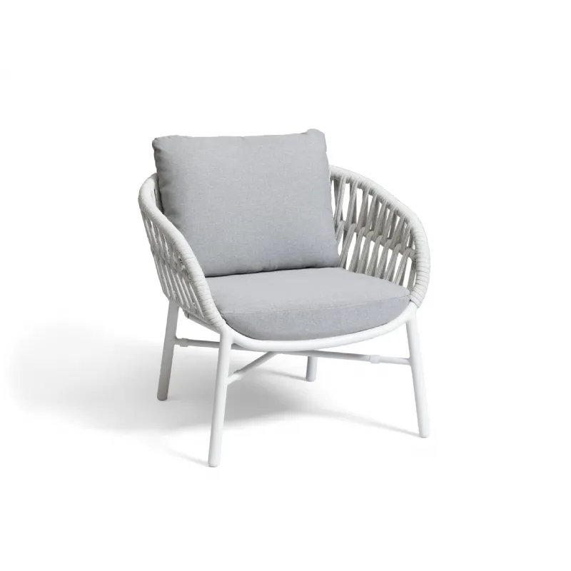 Manila lounge armchair white/silver (Lounge sets)