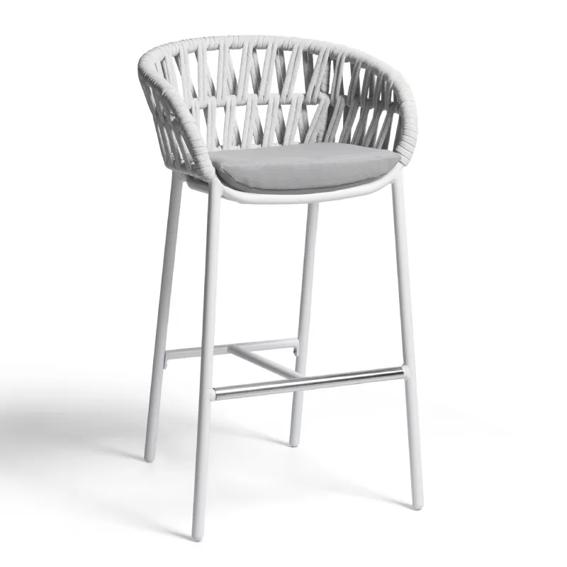 Manila barstool white/silver (Bar stools)