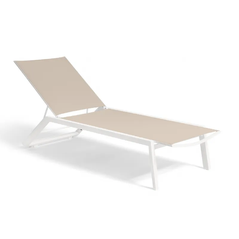 Dune Sunlounger white/beige (Sunloungers)